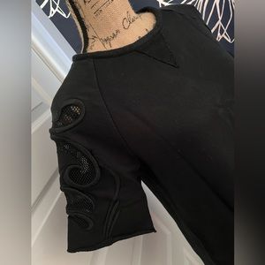 Zara black sweatshirt with hollow design short sleeve